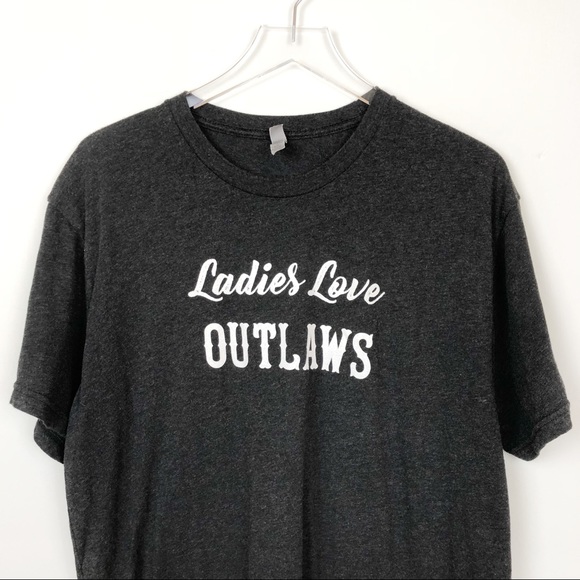 Ladies Love Outlaws Cute Graphic Funny Tee T-Shirt - Picture 2 of 3